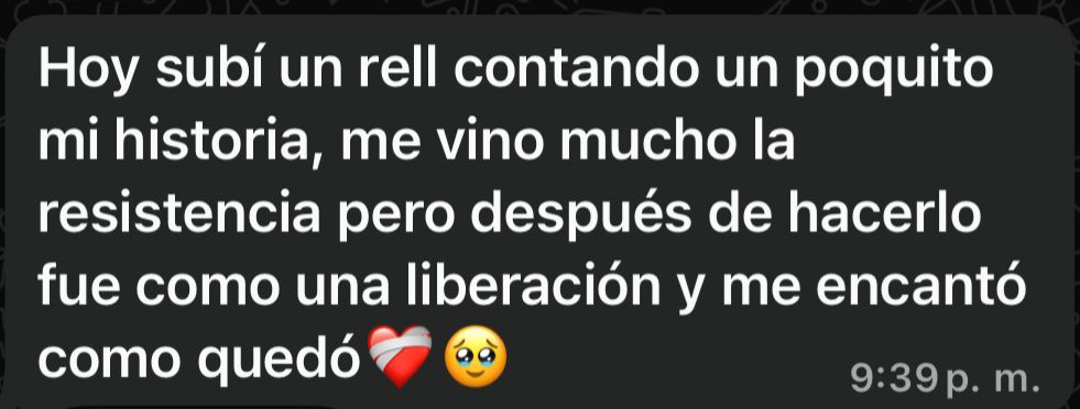 Subí un reel y fue una liberación.