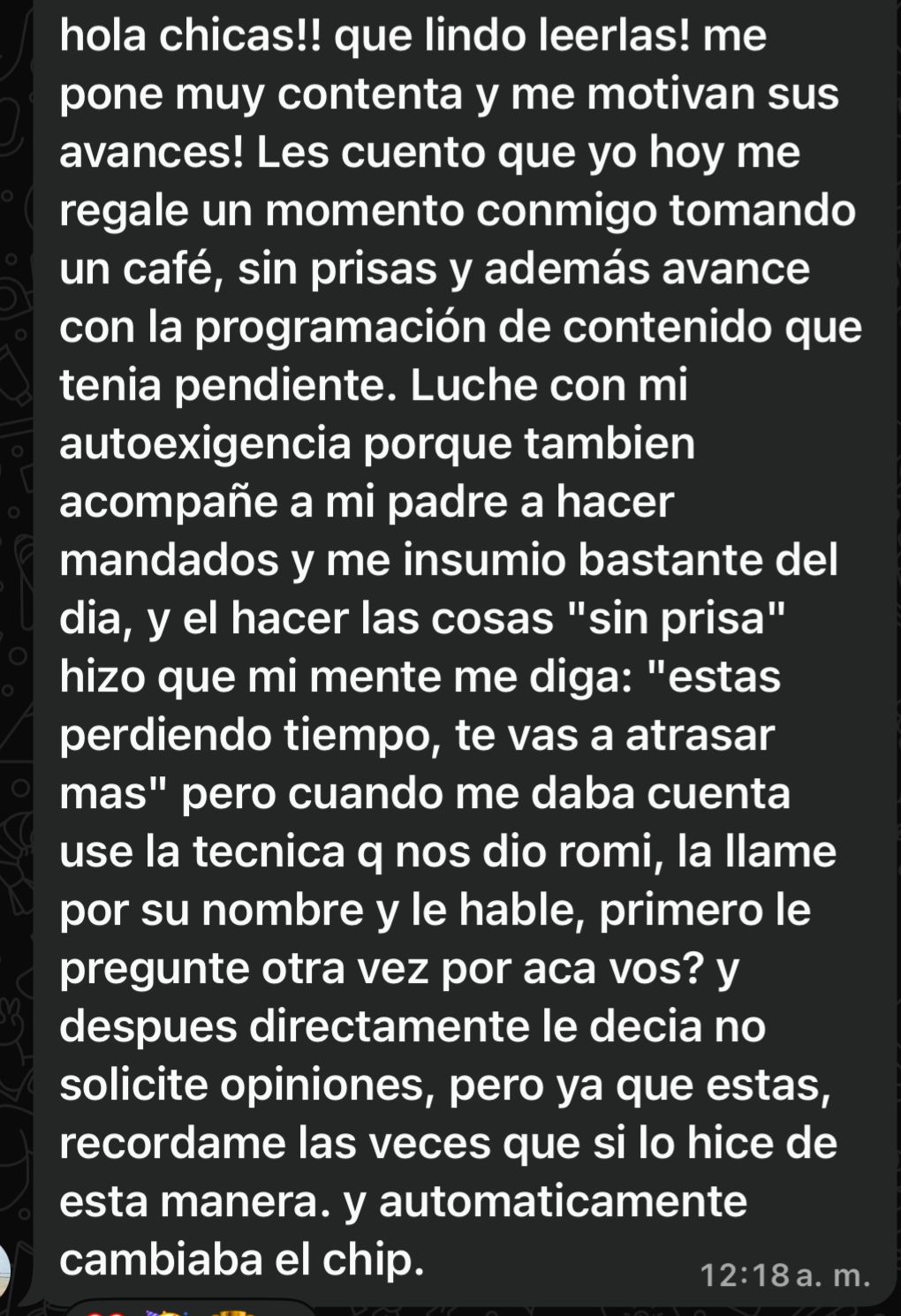 Cambié el chip de la autoexigencia.